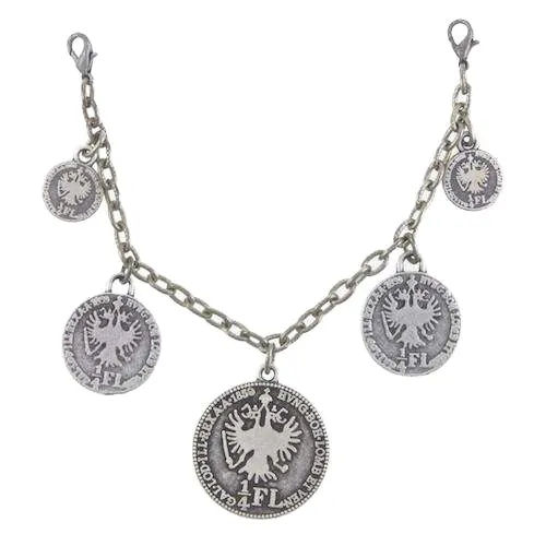 Charivari mit Münzen 1/4 FL Altsilberfarben – Metall TA-250
