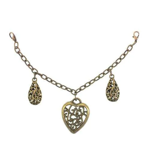 Charivari Herz und Tropfen Altgold – Metall TA-254