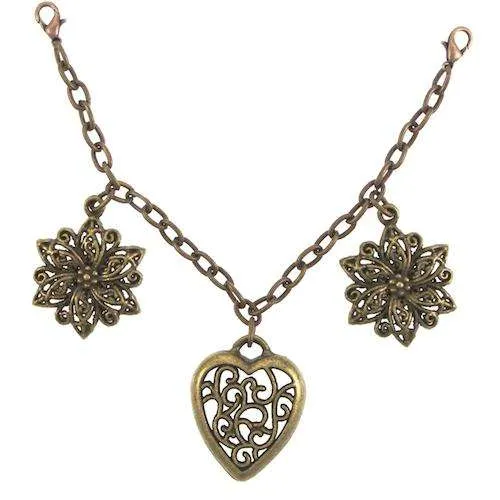 Charivari Herz und Blüte Altgold – Metall TA-255