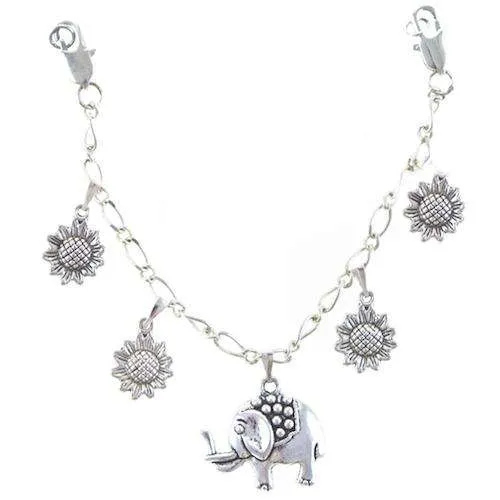 Charivari Elefant und Blumen Silberfarben – Metall TA-272
