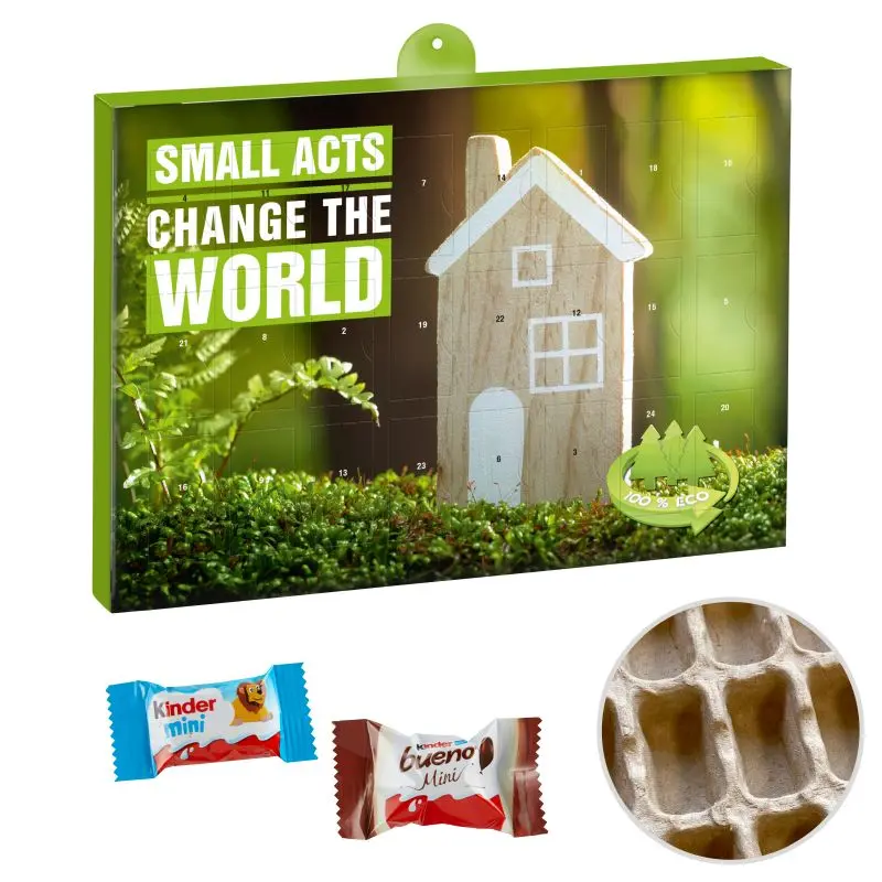 Öko-Adventskalender mit kinder Minis Mix, personalisierbar