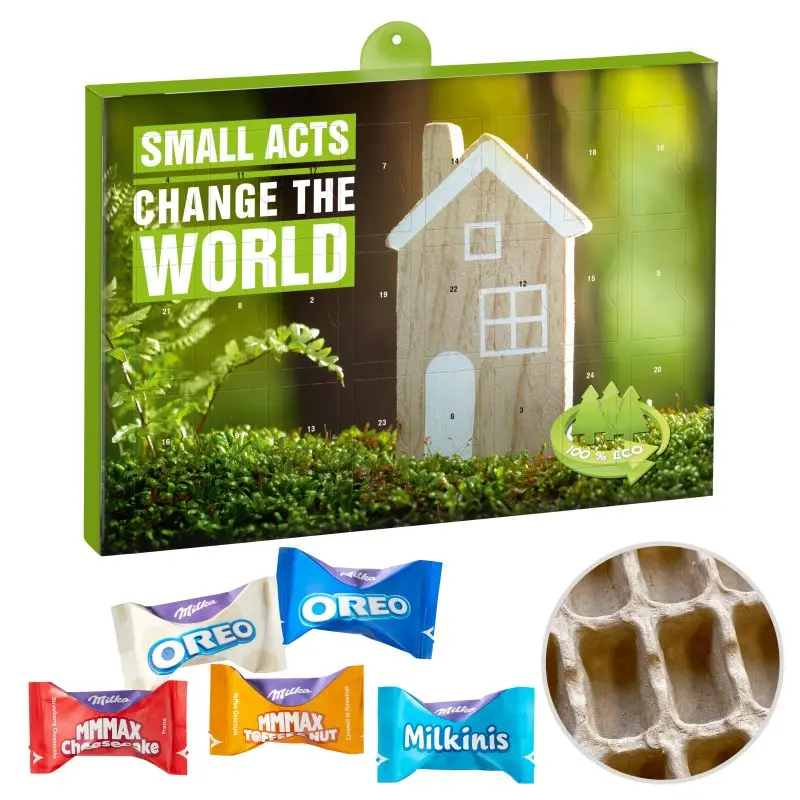 Öko-Premium-Adventskalender mit MilkaFavourites, personalisierbar
