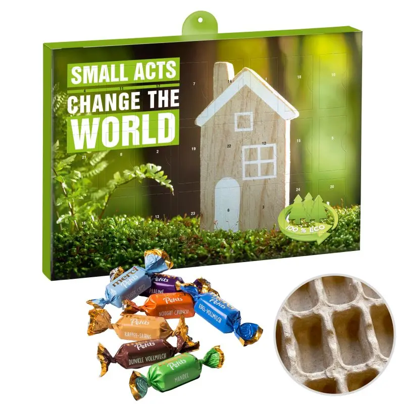 Öko-Premium-Adventskalender mit merci Petits, personalisierbar