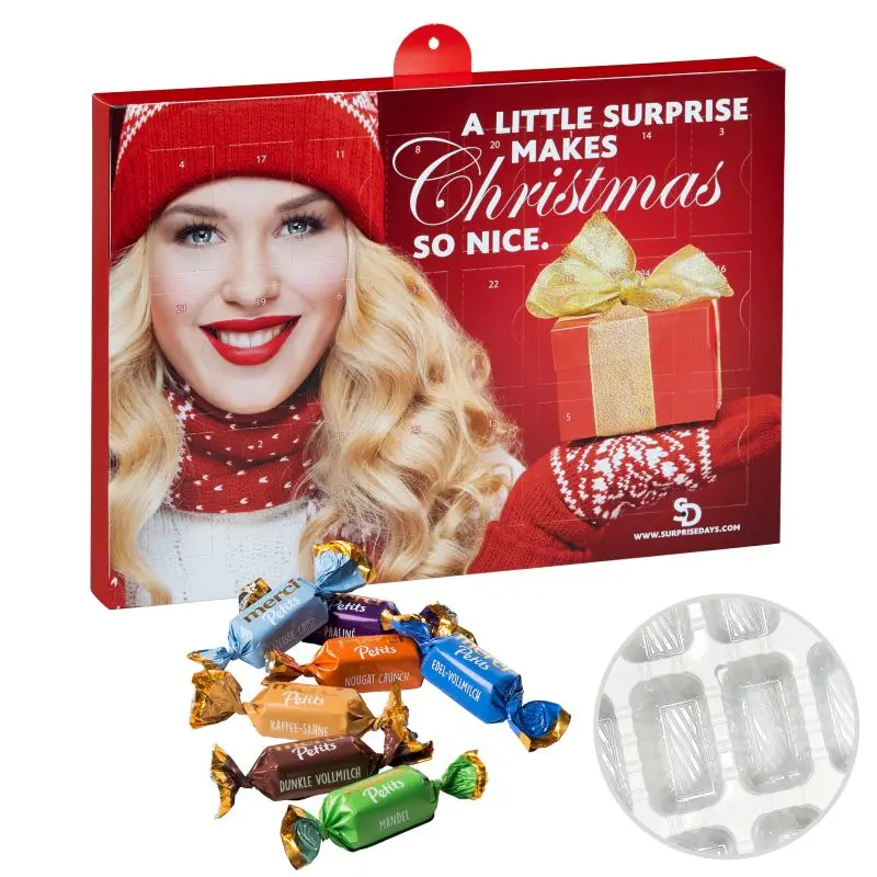Preiswerter Adventskalender mit individuellem Druck, ökonomisch