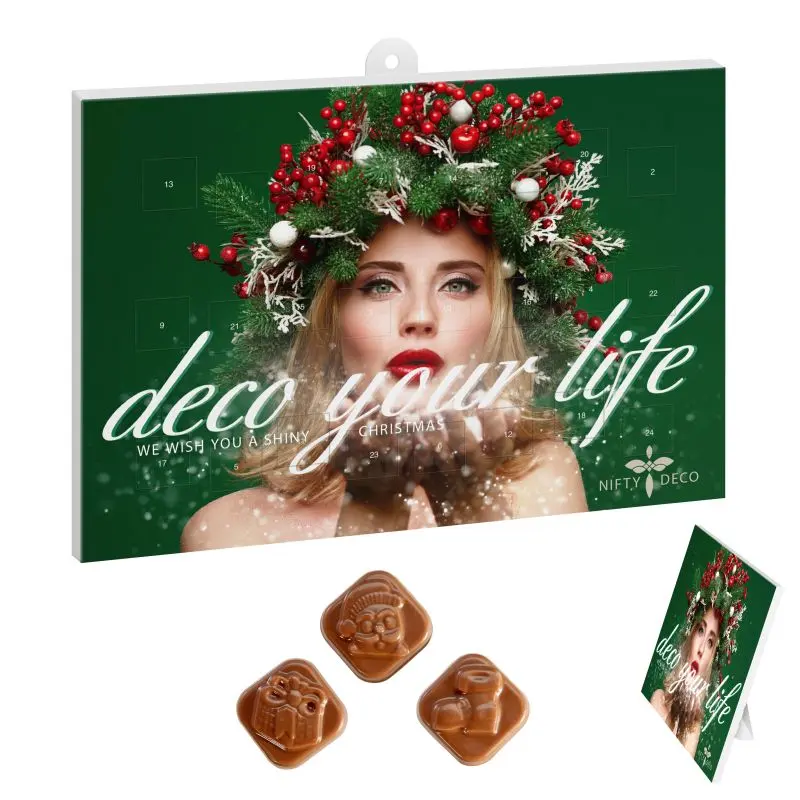 Flexibler Classic Schoko-Adventskalender für Wand/Tisch, individuell bedruckbar