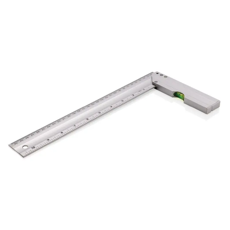 Silbernes Lineal mit integrierter Wasserwaage - Präzise & Multifunktional, 100 Zeichen