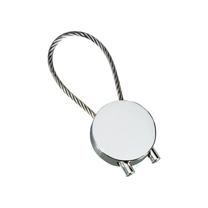 Runder Mattsilberner RE98-CABLE Schlüsselanhänger - Stilvoll & Modern, 100 Zeichen