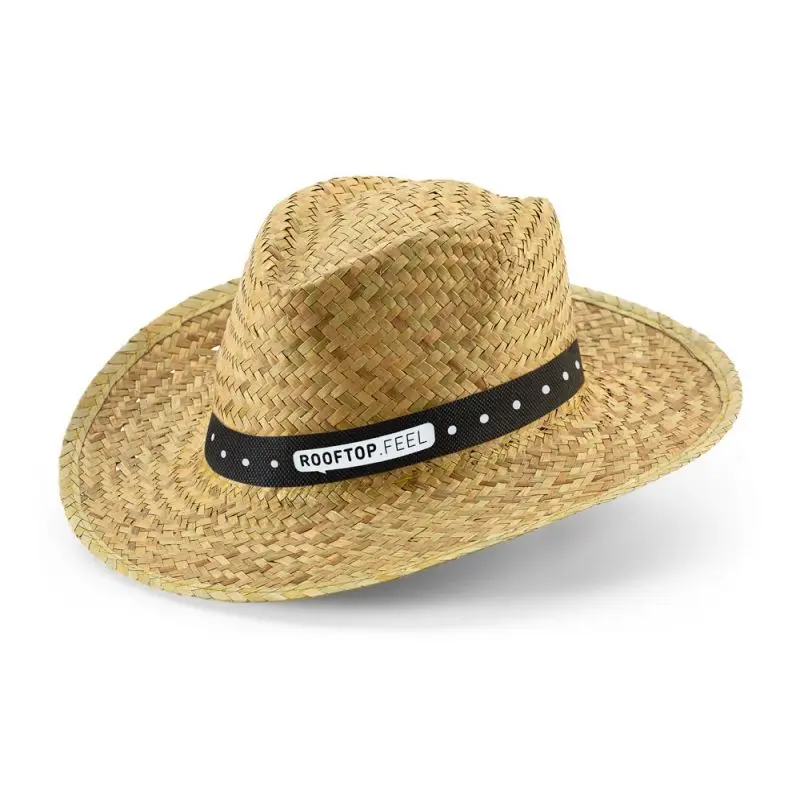 Eleganter Strohhut JEAN POLI - Schwarzer Hut aus Naturstroh für Damen und Herren - Sommer Accessoire