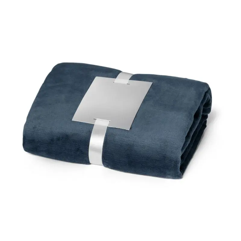 Personalisierbare DYLEAF Fleecedecke (240 g/m²) + Karte - Bequeme blaue Decke für besondere Anlässe