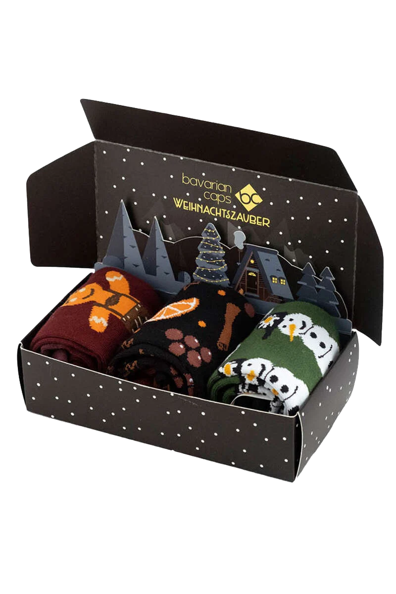 Herren Sockenbox 3 Paar (Gr. 41-46) Weihnachtsmotive