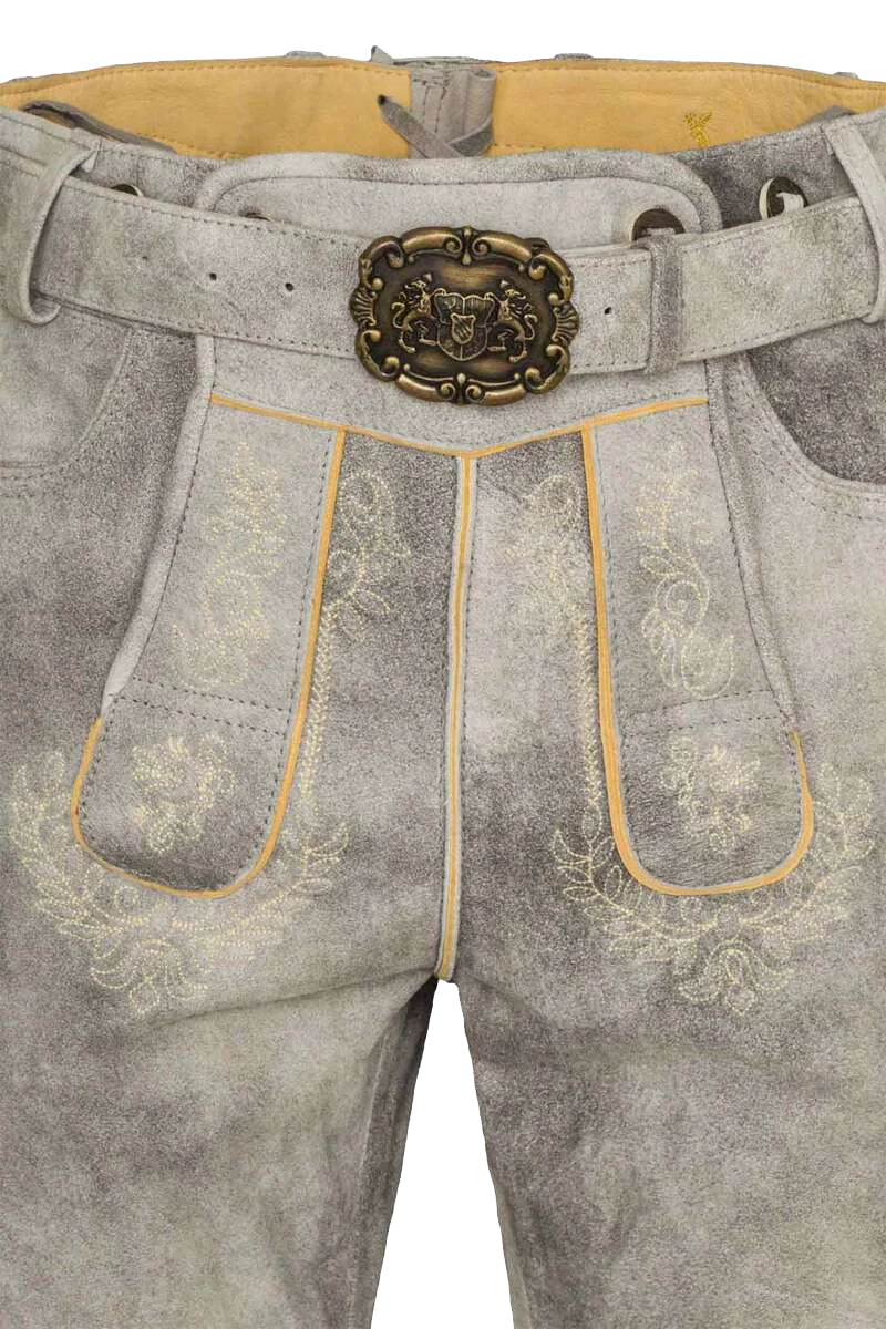 Herren Trachtenlederhose kurz mit Gürtel