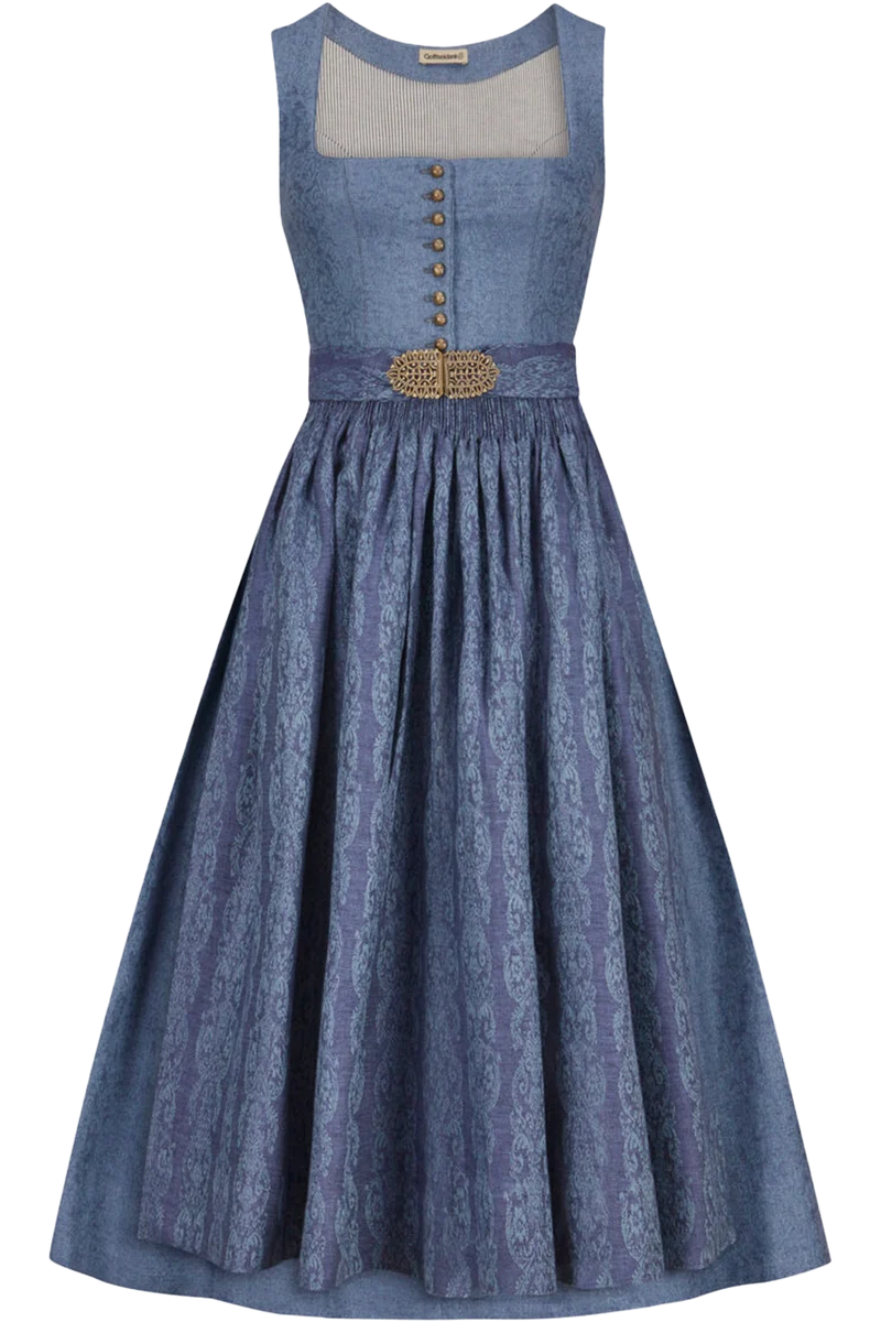 Dirndl lang Leinen mit Blumenmuster
