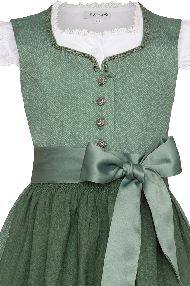 Kinderdirndl aus Baumwolle mit Flügelarmbluse