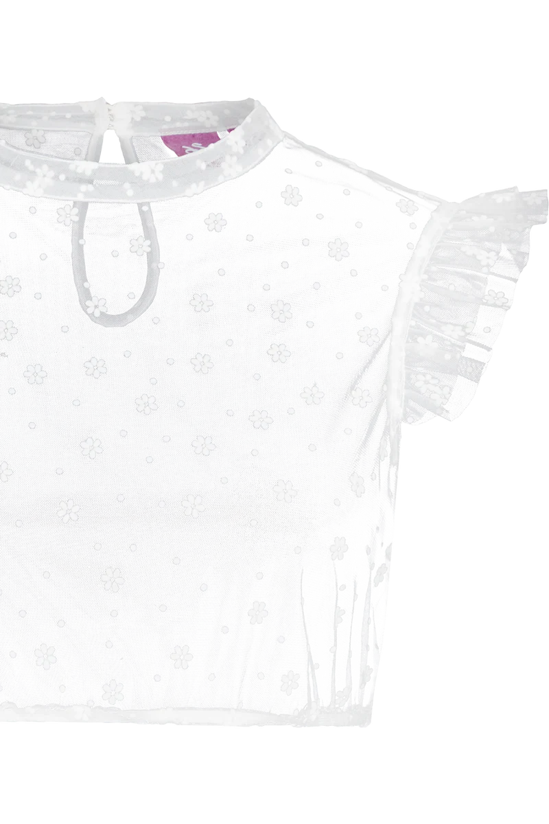 Dirndlbluse aus Tüll mit Flügelärmeln