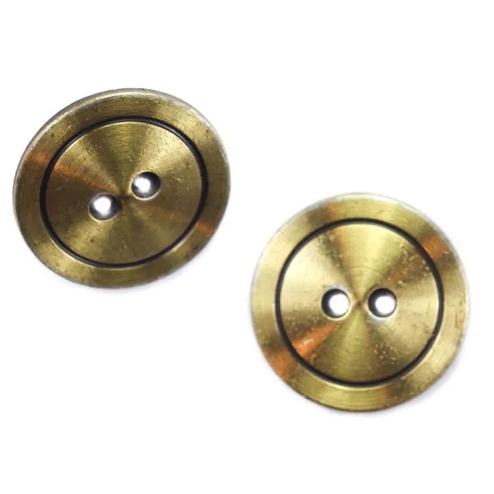 Metallknopf Altgold-Gold – 2-Loch MK-254G