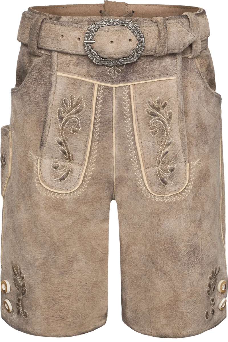 Kurze Kinder-Lederhose mit Gürtel
