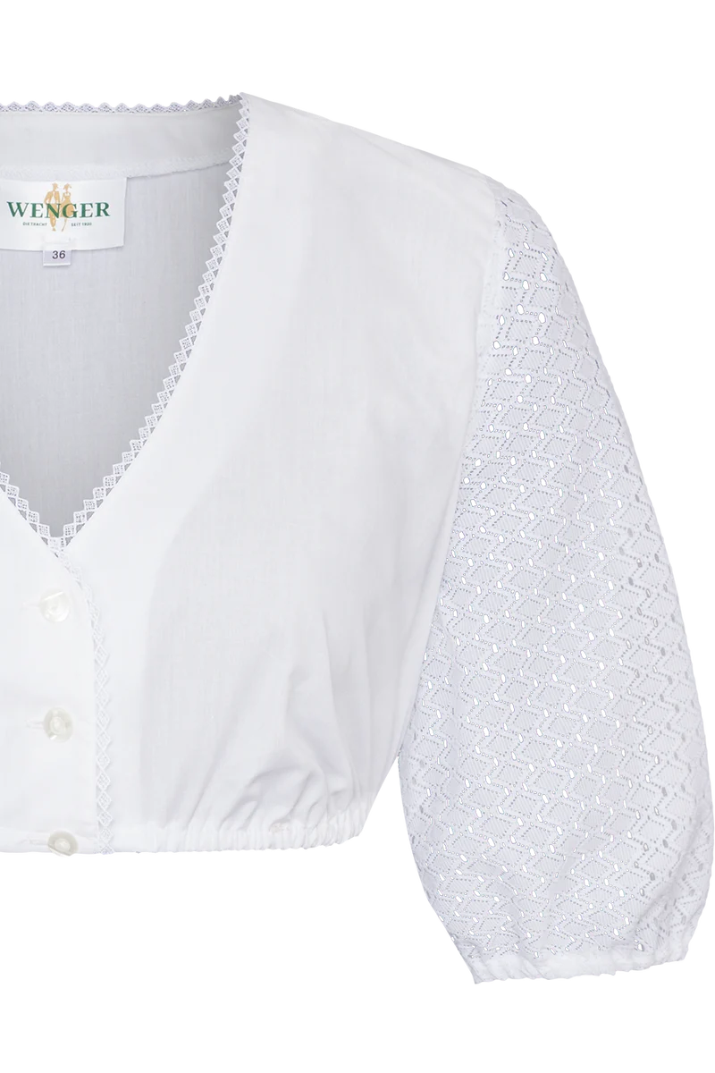 Dirndlbluse mit V-Ausschnitt und Halbarm