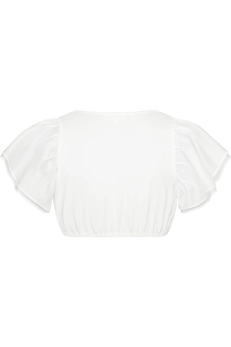 Dirndlbluse mit schimmernden Flügelärmeln