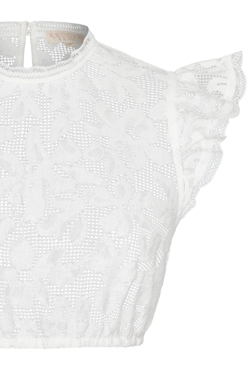 Dirndlbluse mit Stehkragen und Flügelärmel