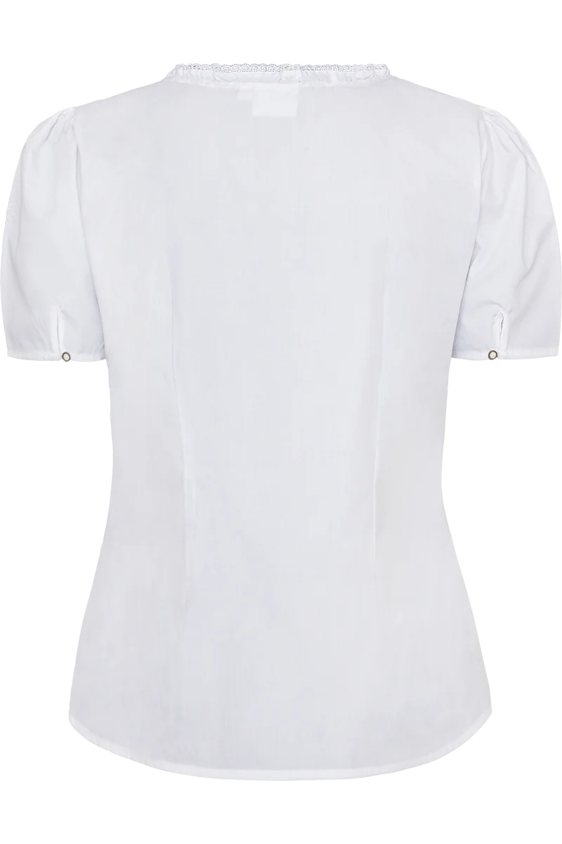 Damen Kurzarm-Bluse mit floralen Details