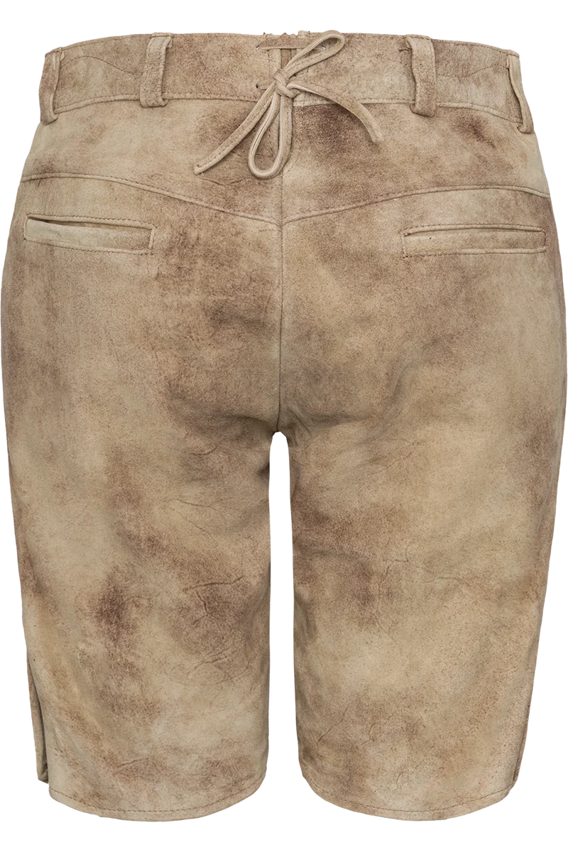 Kurze Damen-Lederhose mit erhabener Stickerei