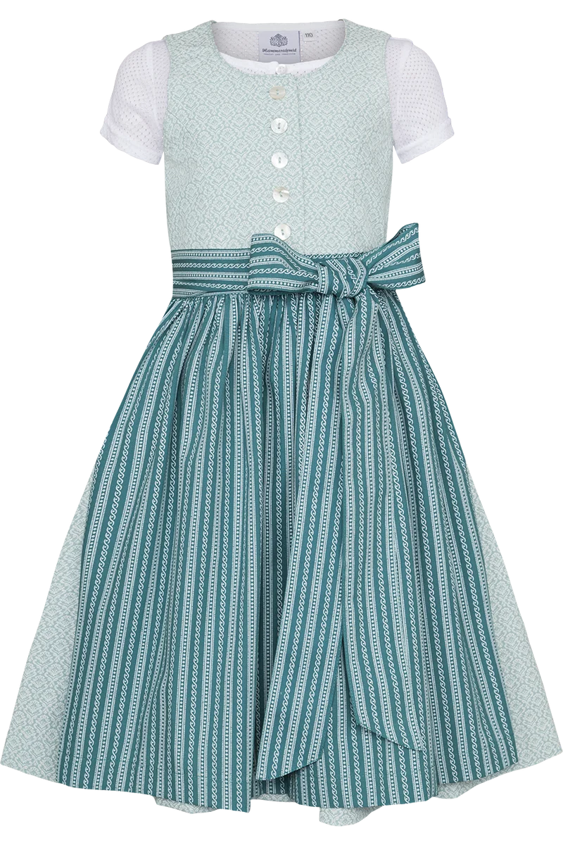 Mädchen Dirndl mit Bluse - türkis