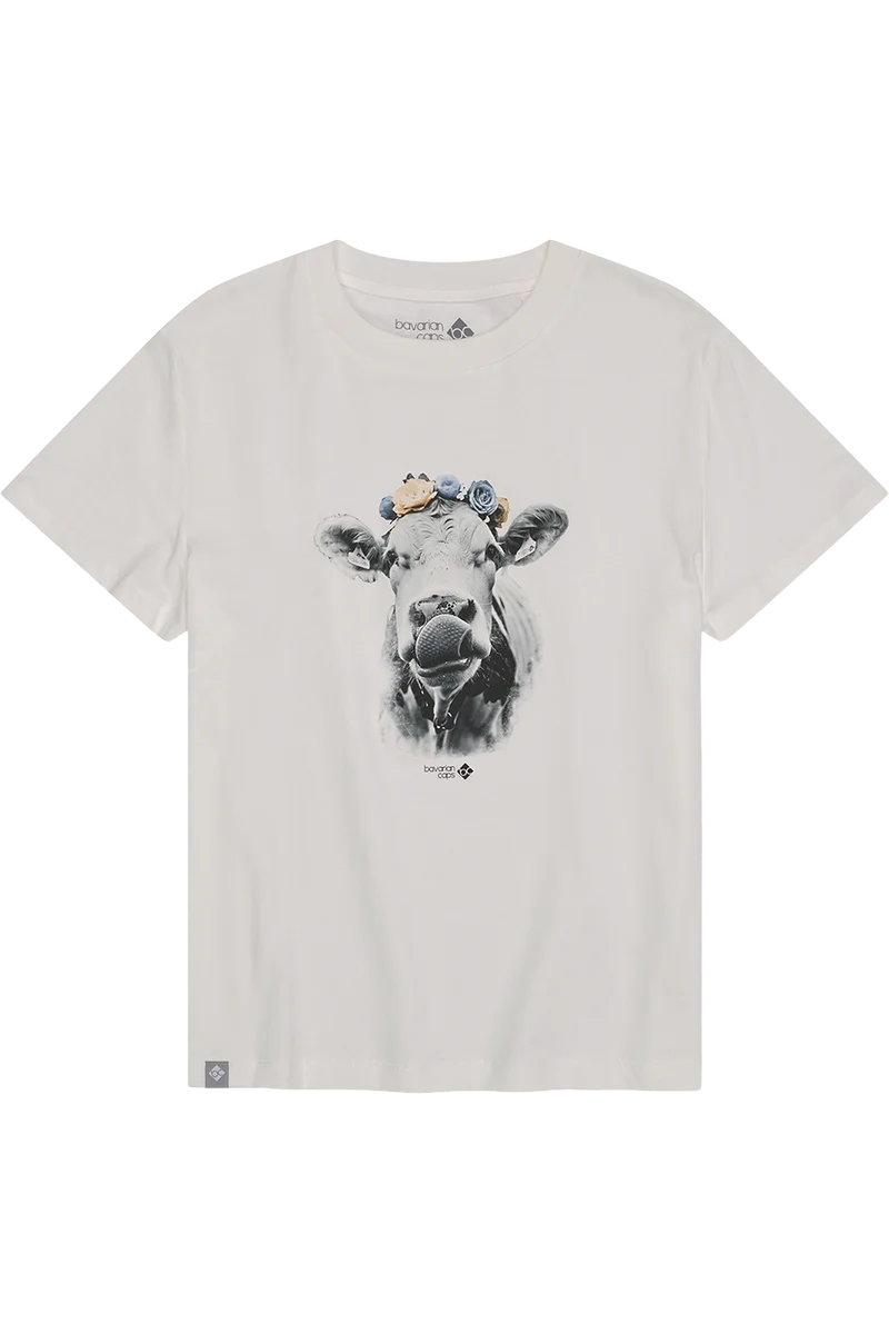 Damen Trachtenshirt mit Kuh-Print