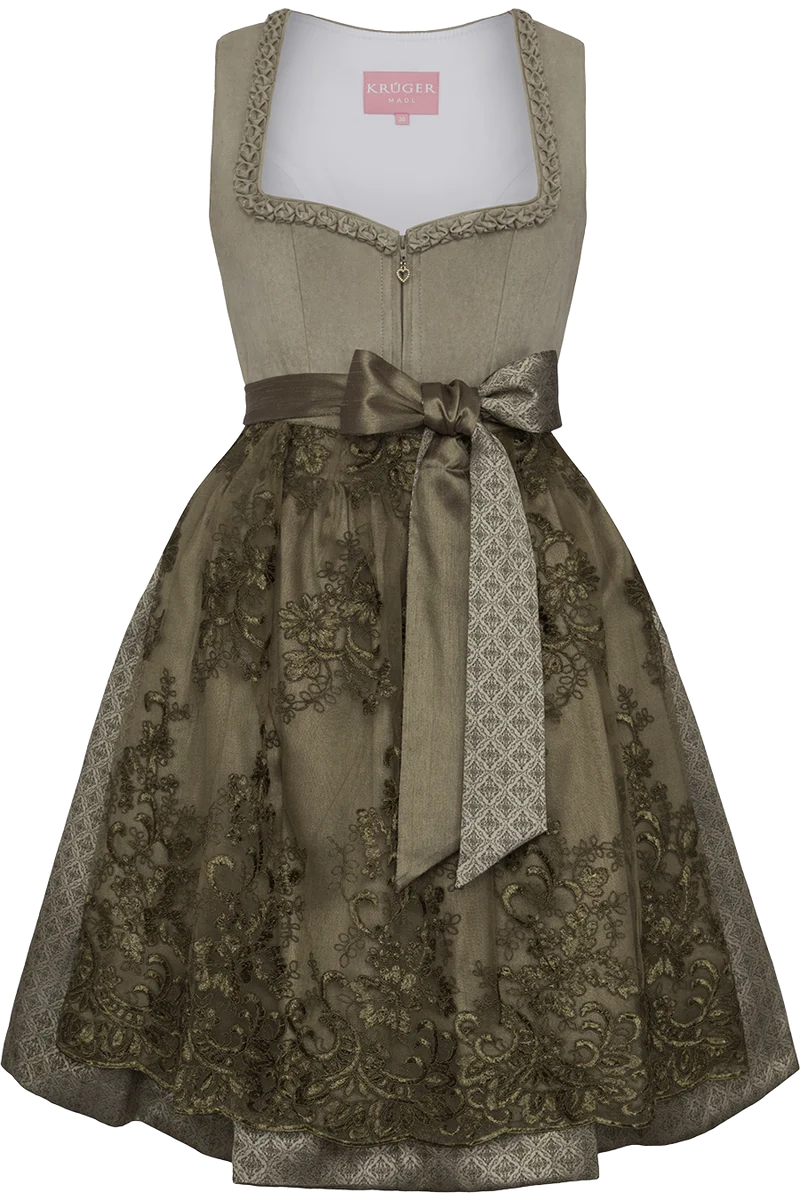 Dirndl Mini mit Samt und Spitzenschürze