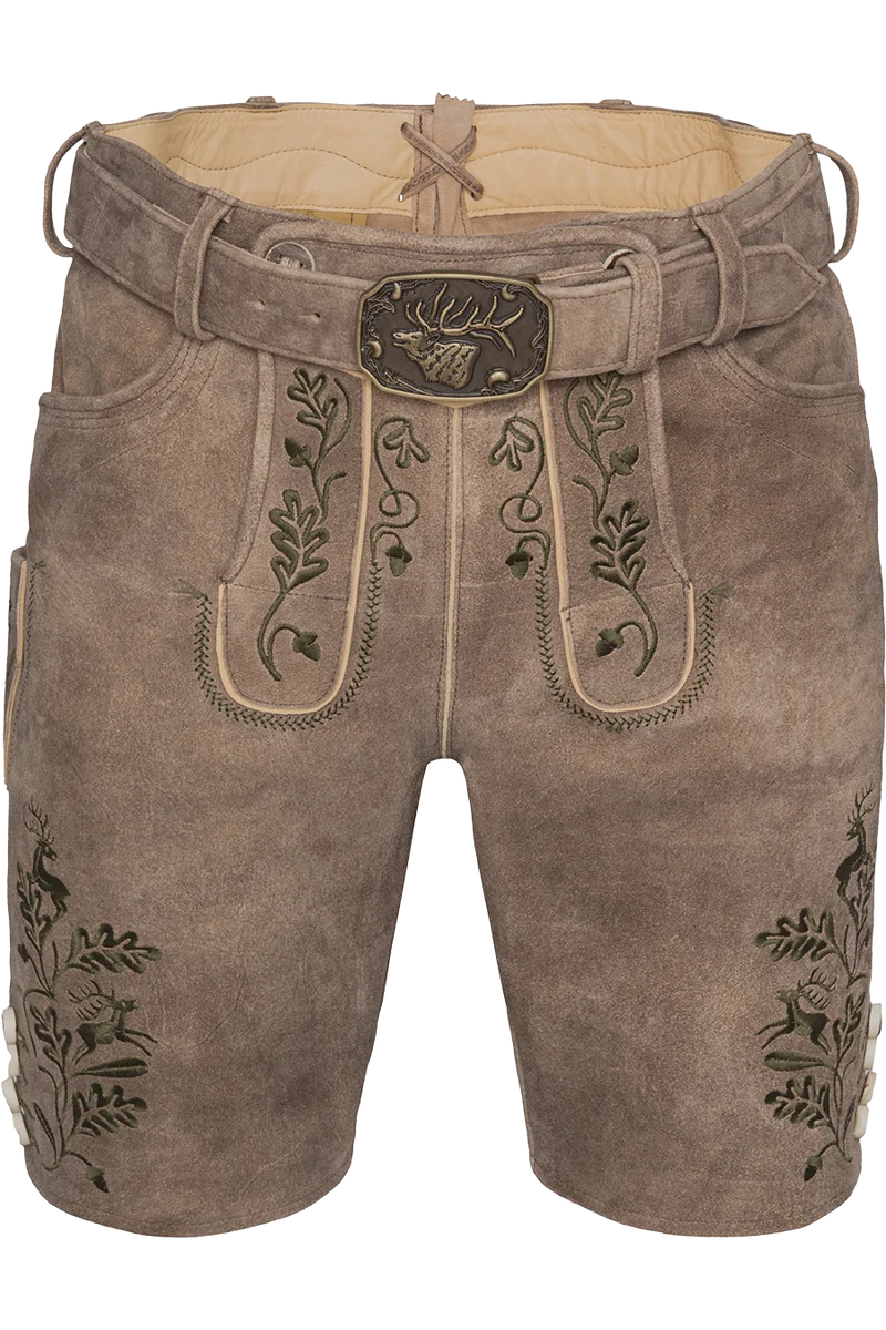 Kurze Herren Trachtenlederhose bestickt