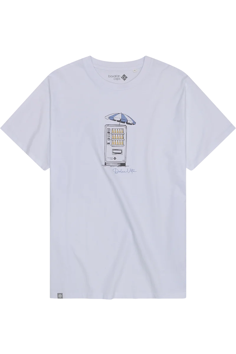 Herren Shirt mit sommerlichem Bierautomaten-Motiv