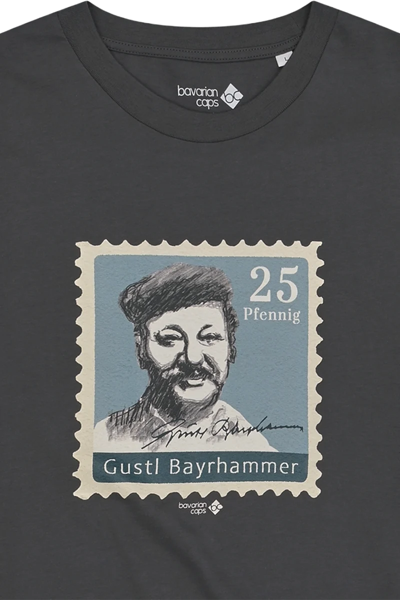 Herren Shirt mit Gustl Bayrhammer- Briefmarkenprint