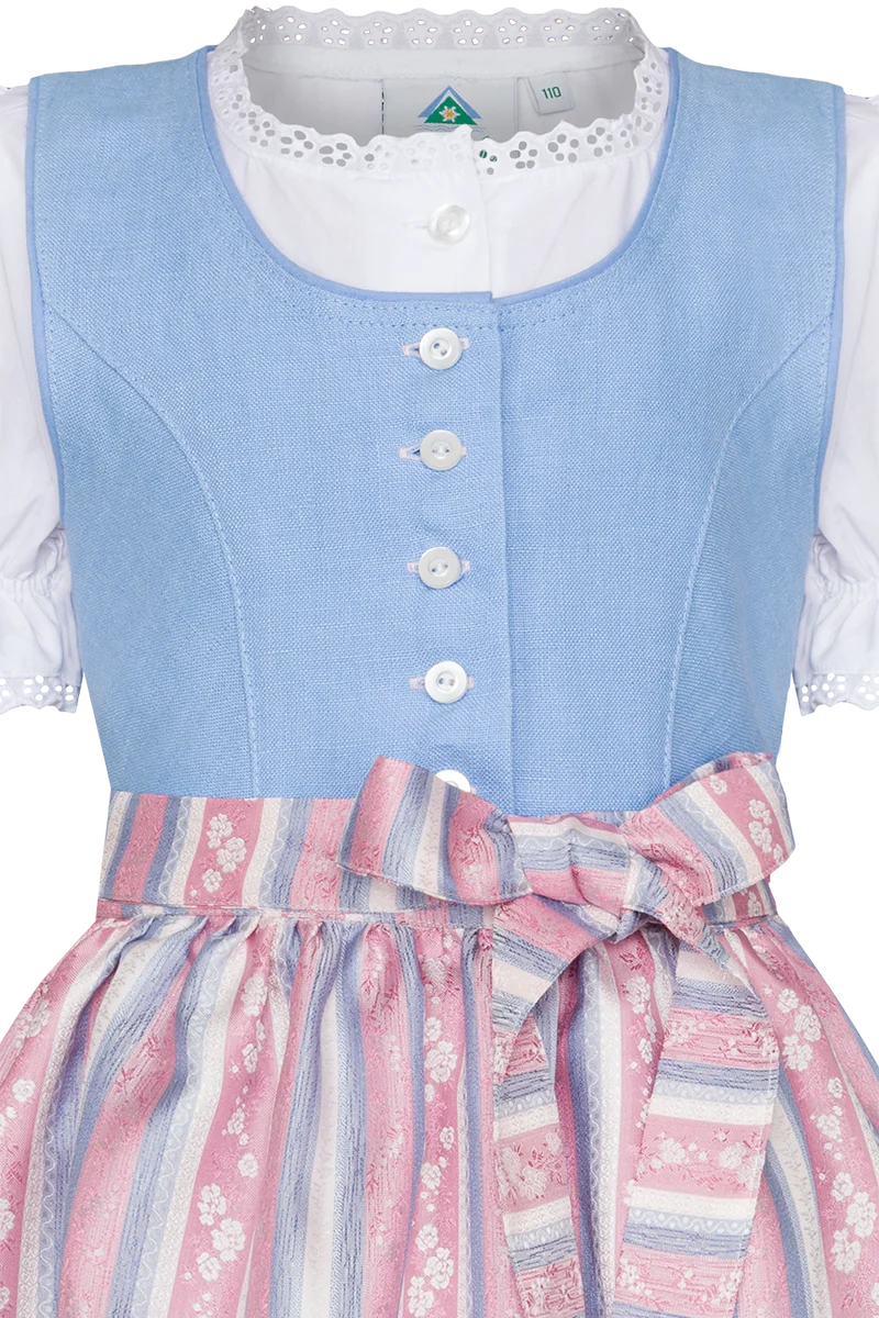 Mädchen Dirndl mit Leinen-Oberteil