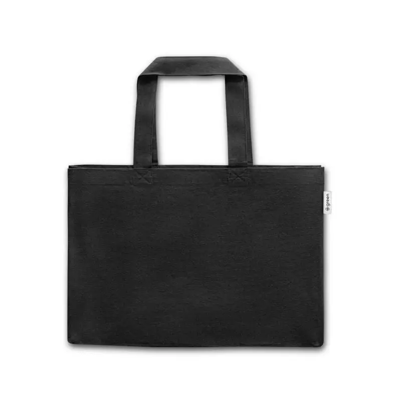 CAMDEN Schwarze Tragetasche aus Baumwolle & Recycelter Baumwolle 280 g/m², Langlebig & Öko