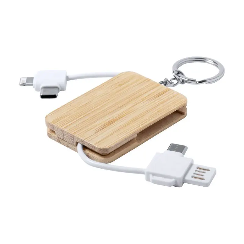 Rusell Ladekabel-Schlüsselanhänger - Weiß Praktisches, Tragbares USB-Ladekabel für Unterwegs