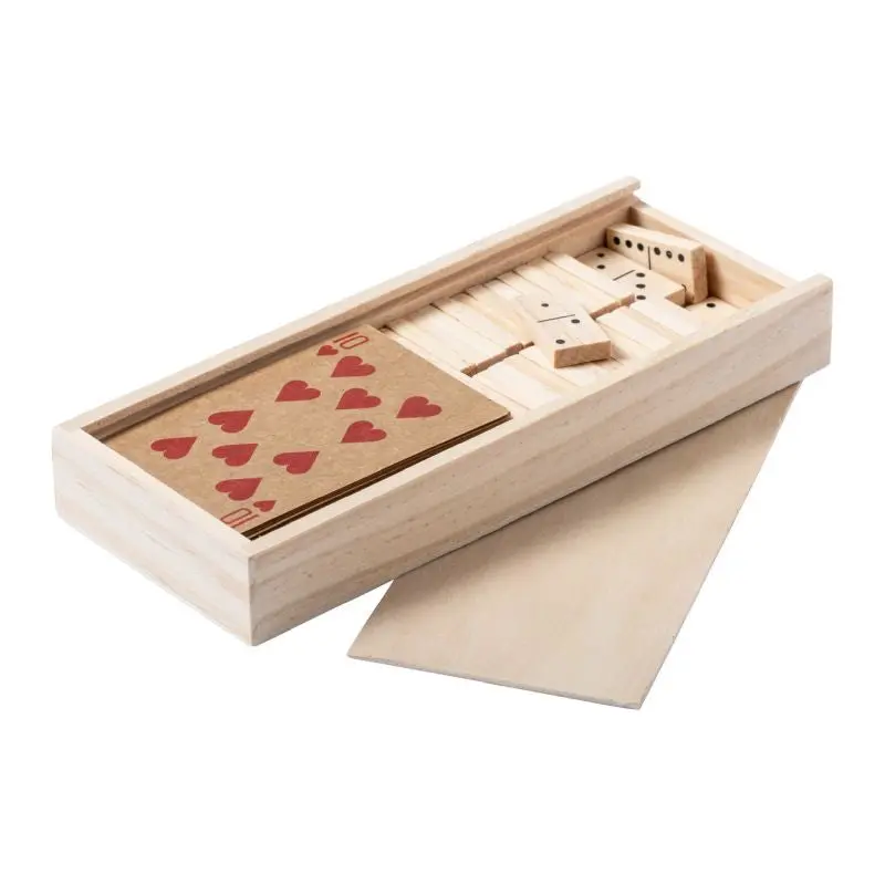 Halin Naturholz Spielesammlung - Vielseitige Spielebox für die ganze Familie