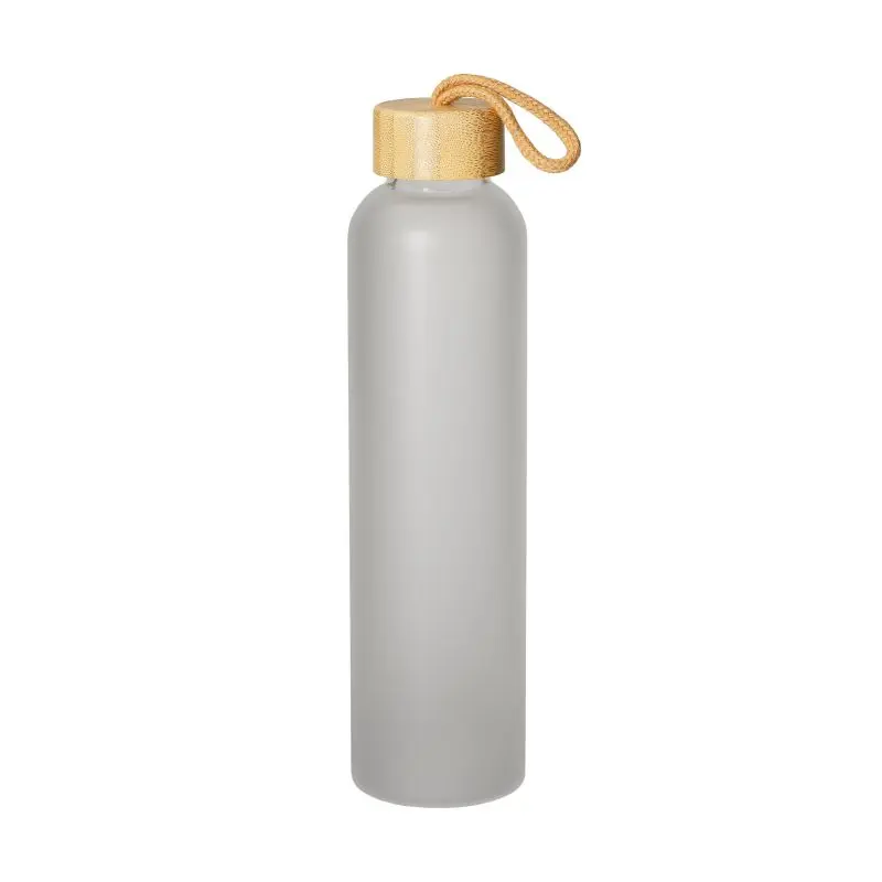 Bamboo Frosted Glas-Wasserflasche 750 ml - Elegantes Grau