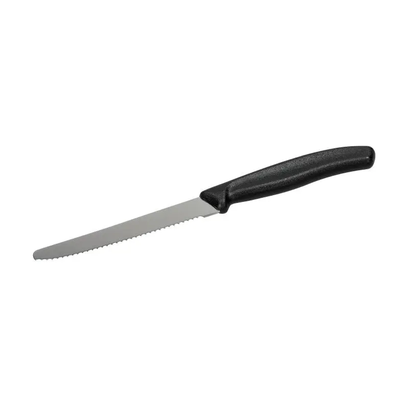 Vesper Brotzeitmesser, Edelstahlklinge, Schwarz-Silber