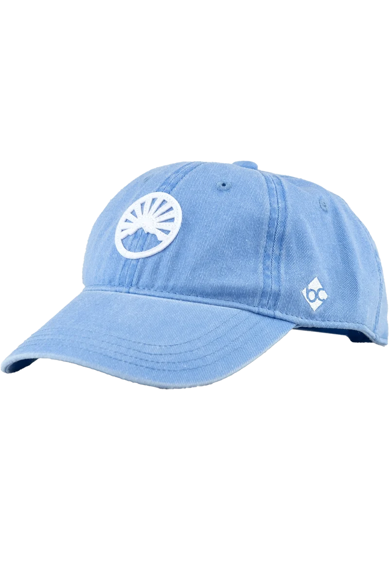 Unisex Cap mit Gipfelstürmer-Design im Denim-Look