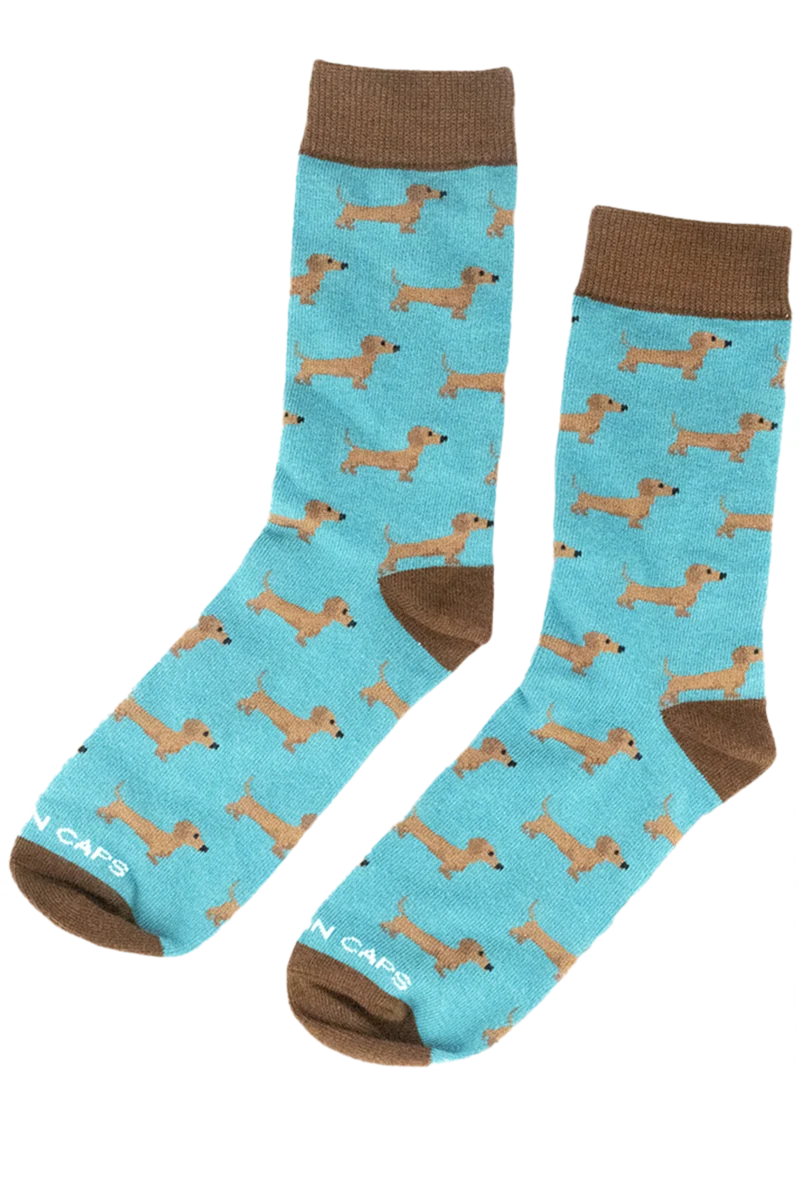 UNISEX 2 Paar Socken in Sockenbox mit Dackeln