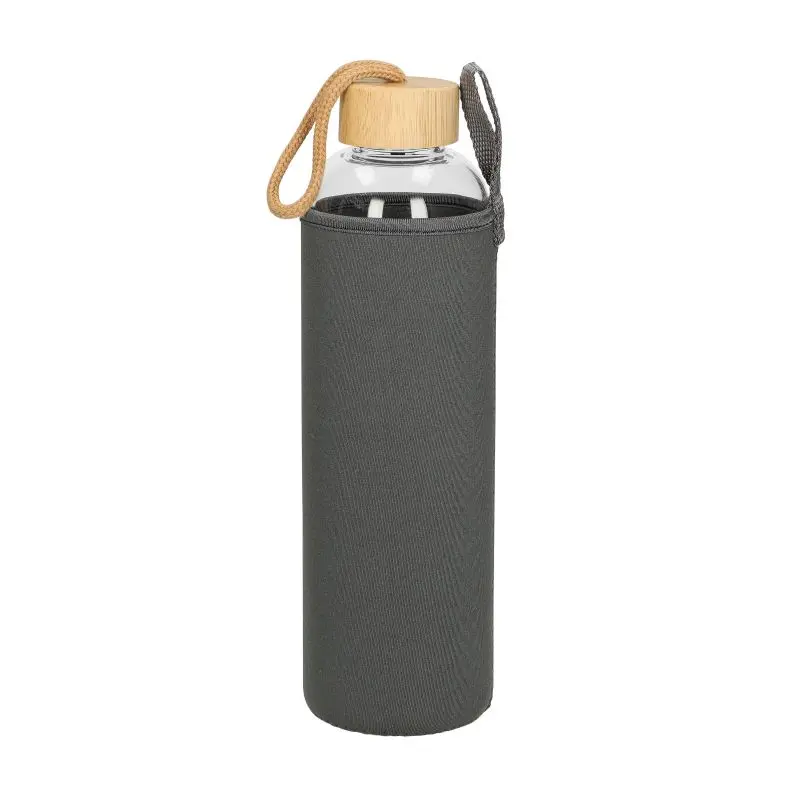Bamboo Umhüllte Glas-Trinkflasche 1 Liter - Voll Transparent