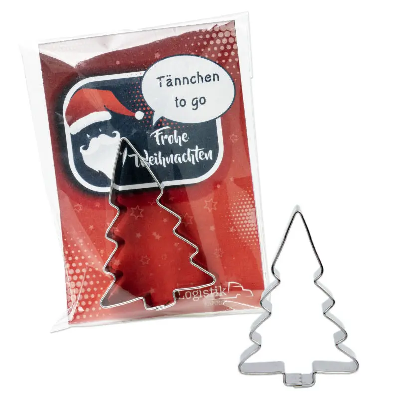 Festliches Backförmchen-Set: Weihnachtsbaum in Werbetüte - Winter Edition