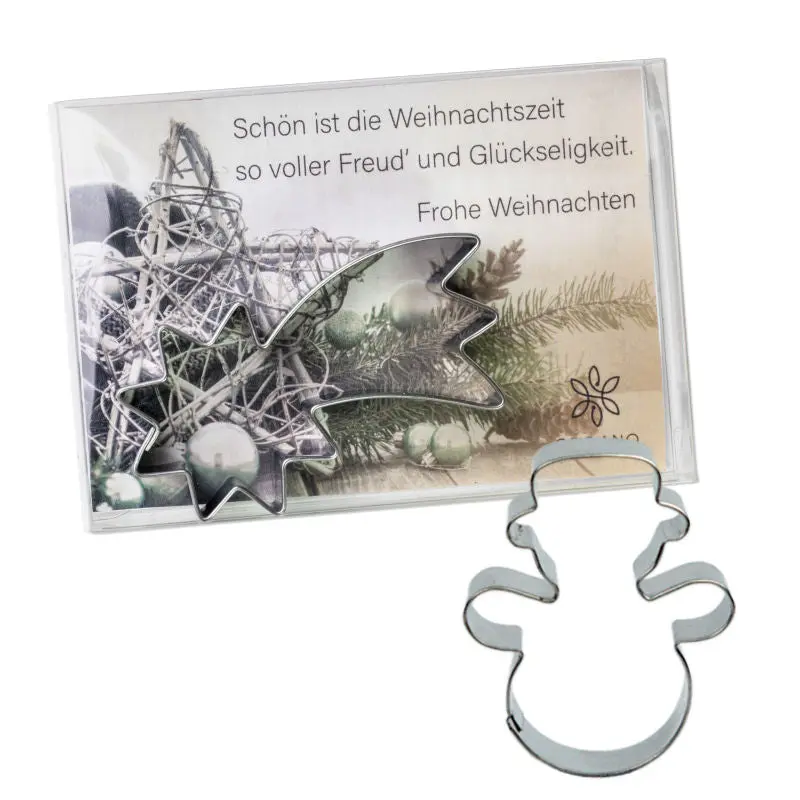 Winterliche Backförmchen-Box mit Schneemann-Motiv, festlich und funktional