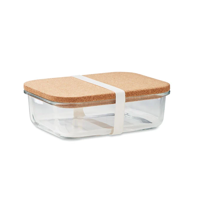 Lunchbox aus Glas mit Korkdeckel