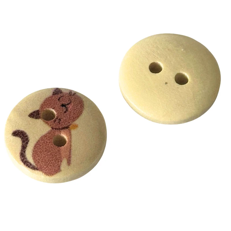Kinderknopf Katze 15 mm – Holzknopf KK-77-3