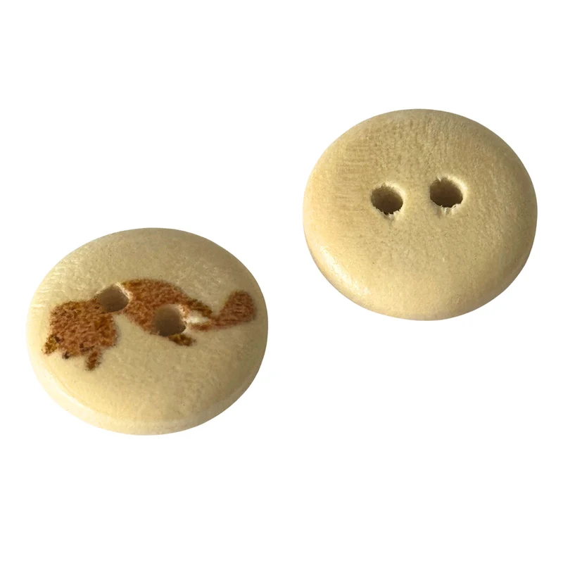 Kinderknopf Katze Braun 15 mm – Holzknopf KK-77-7