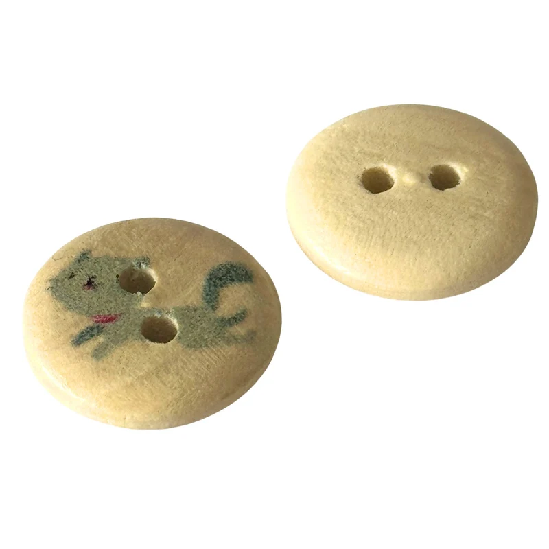 Kinderknopf Katze Grau 15 mm – Holzknopf KK-77-8