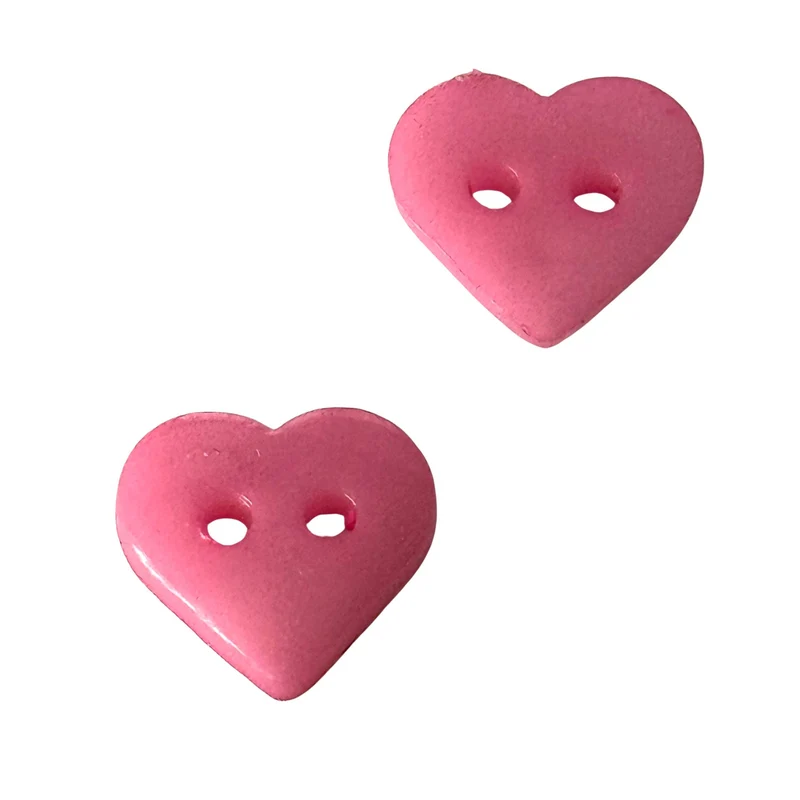 Kinderknopf Herz Rosa 10 mm – Kunststoffknopf KK-69