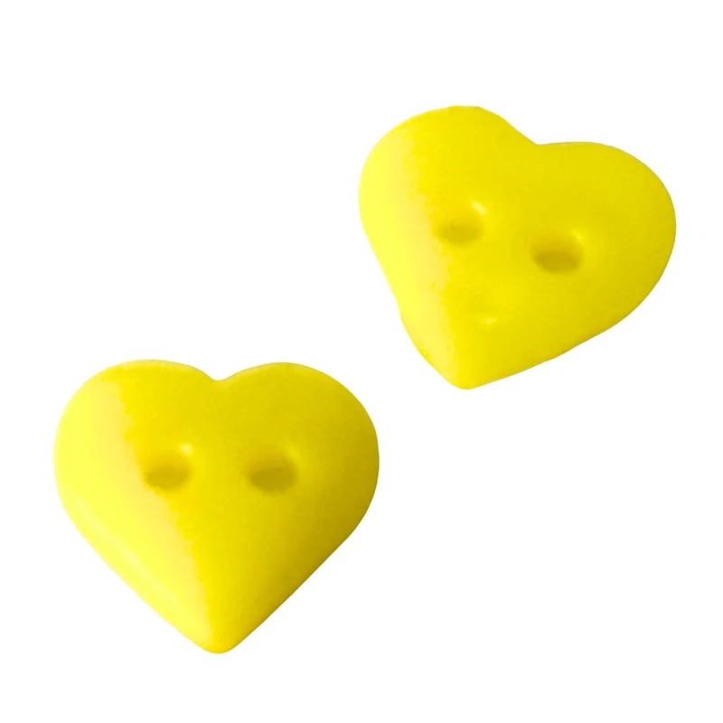 Kinderknopf Herz Gelb 10 mm – Kunststoffknopf KK-69-gelb