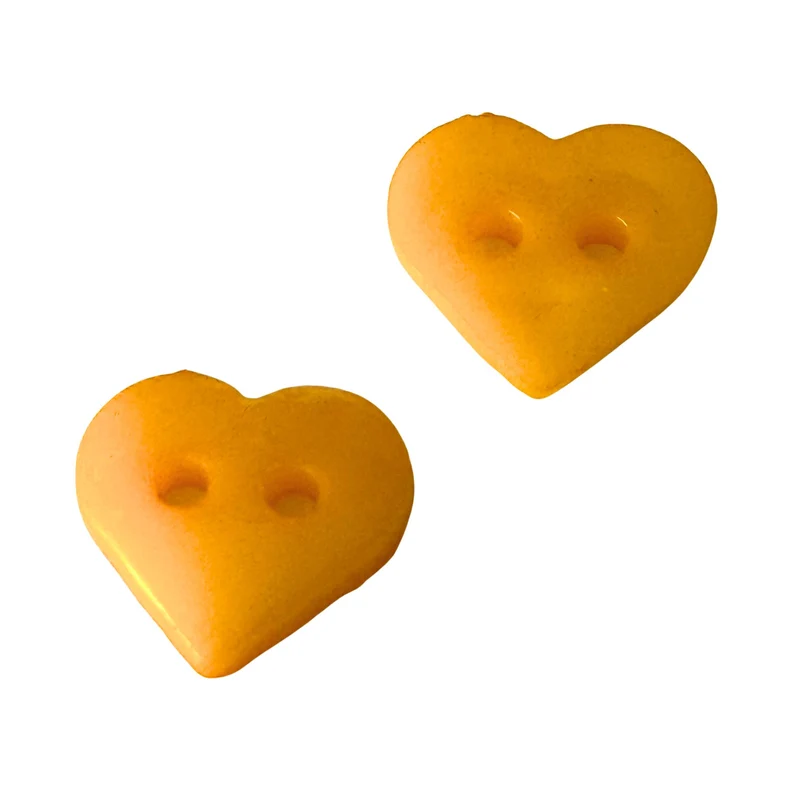 Kinderknopf Herz Orange 10 mm – Kunststoffknopf KK-69-hellorange