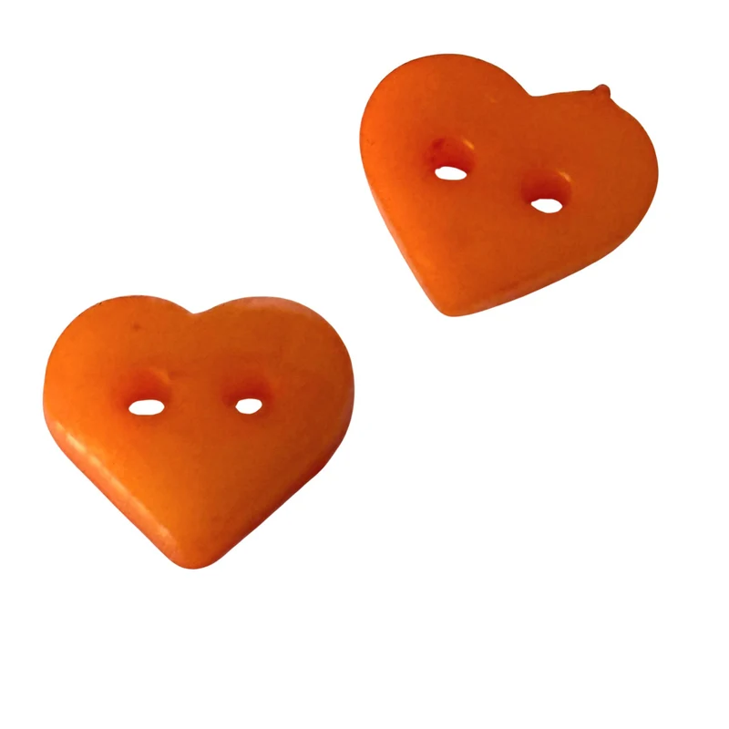 Kinderknopf Herz Orange 10 mm – Kunststoffknopf KK-69-orange